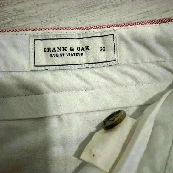 Frank & Oak Travis Red Cotton Slim Fit Men’s 7 Inch Luxury Chino Shorts Size 36” - Picture 5 of 8